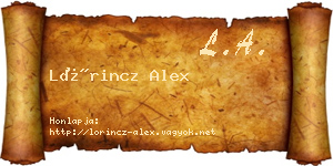 Lőrincz Alex névjegykártya